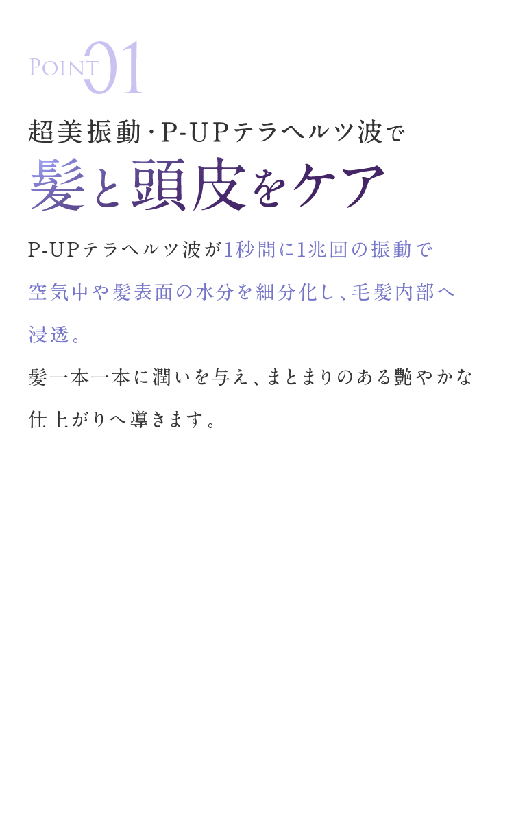 超美振動・P-UPテラヘルツ波で髪と頭皮をケア